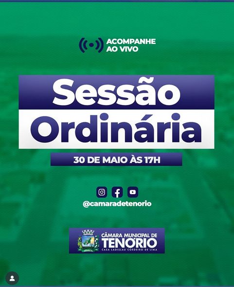 Acompanhe ao vivo: Câmara de Tenório realiza Sessão Ordinária hoje, às 17h