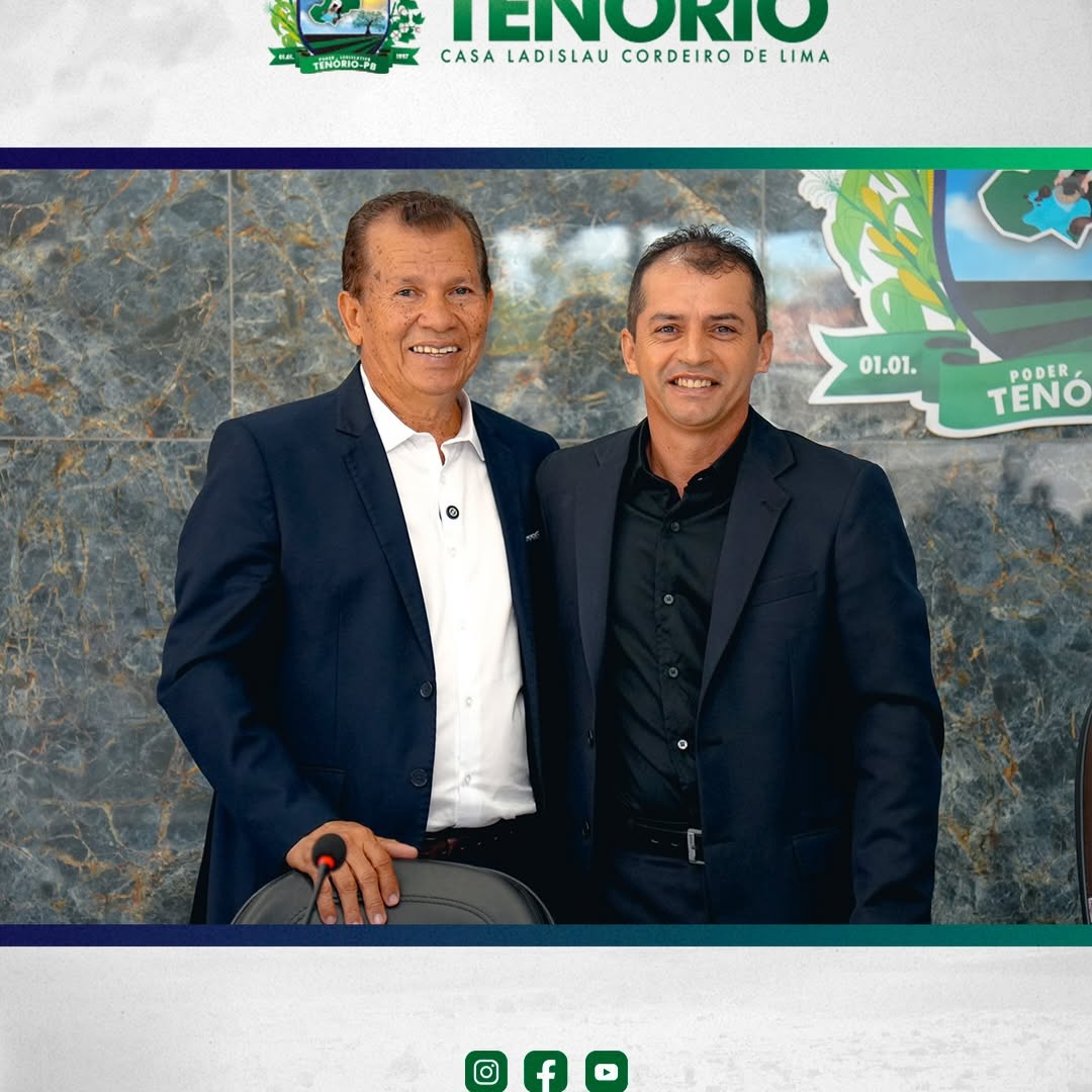 Adilson Conserva assume Prefeitura de Tenório; Ezequiel Cavalcanti preside Câmara.